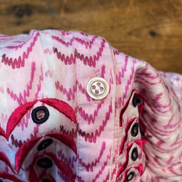 Temperley London Poet Tea Length Embroidered Dress Pink Eyelet Midi Small 4 - Picture 13 of 17